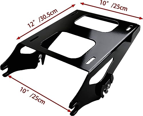 SWESG Detachable Two-Up Tour Trunk Rack Mounting Luggage Rack Fit for Harley Davidson Touring, Tour Trunk Rack Compatible for Street Glide Road Glide Road King Electra Glide 2014-2024 (Black-2) - color: 2014 UP Rack Black