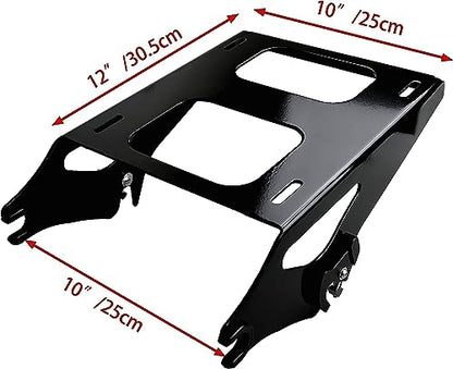 SWESG Detachable Two-Up Tour Trunk Rack Mounting Luggage Rack Fit for Harley Davidson Touring, Tour Trunk Rack Compatible for Street Glide Road Glide Road King Electra Glide 2014-2024 (Black-2) - color: 2014 UP Rack Black