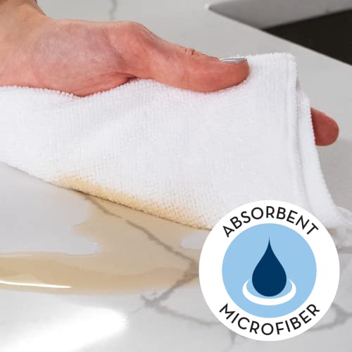 S&T INC. 50 Pack Microfiber Cleaning Cloth, Bulk Towels for Home, Reusable Microfiber Towels for Cars, Cleaning Rags, White, 11.5 Inches x 11.5 Inches, 50 Count