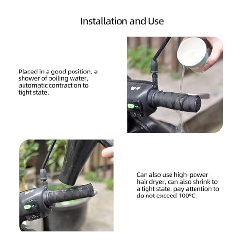 Non-Slip Rubber Grip Glove Motorcycle Handle Cover Universal Heat Shrinkable Grip Cover Sleeve Handlebar Covers Handlebars Grips - color: Full set-Black