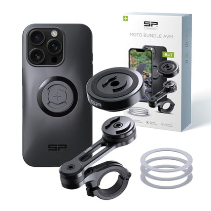 SP CONNECT Moto Bundle II with Anti Vibrations Module| SPC+ | Compatible with for iPhone 16 Pro| Motorcycle Phone Mount |Phone Mount for Motorcycle Handlebars | Cell Phone Holder - style: iPhone 16 Pro