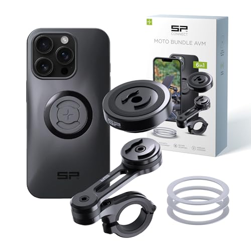 SP CONNECT Moto Bundle II with Anti Vibrations Module| SPC+ | Compatible with for iPhone 16 Pro| Motorcycle Phone Mount |Phone Mount for Motorcycle Handlebars | Cell Phone Holder - style: iPhone 16 Pro
