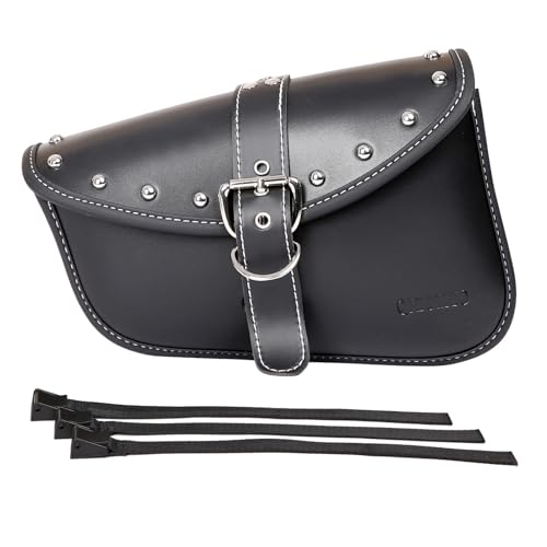 Motorcycle Saddle Bags Side Bags - Saddlebags Softail Pvc Leather,Waterproof, Side Tool Bag,Universal Storage Tool Bag for Motorbike,fork bag,swing bag (Left Side) - style: Left1