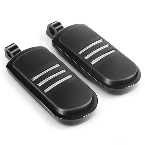 Adjustable Highway Pegs 1.25" 32mm Engine Guard Footpegs - Black Motorcycle Foot Rests with Anti-Slip Rubber Streamliner Style Compatible with Harley Touring Road King Street Glide Sportster Softail - color: Black#1