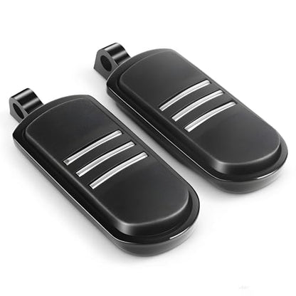Adjustable Highway Pegs 1.25" 32mm Engine Guard Footpegs - Black Motorcycle Foot Rests with Anti-Slip Rubber Streamliner Style Compatible with Harley Touring Road King Street Glide Sportster Softail - color: Black#1