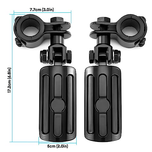 Highway Foot Pegs Fit for Motorcycle 1 inch to 1 1/3 inch with Engine Guard, Footpegs for Indian Harley Honda Suzuki Yamaha (Black) - color: Black