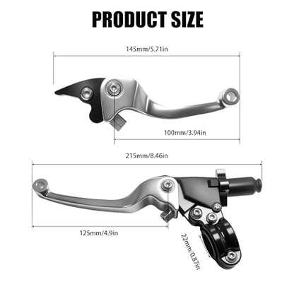 7/8inch 22mm Universal Motorcycle Clutch Brake Lever Folding Levers for 50/110/125/140/150cc Dirt Pit Bike SSR RFZ 125 DBX18/19 Xpro Coolster Thumpstar Baja Apollo (Silver) - color: Silver