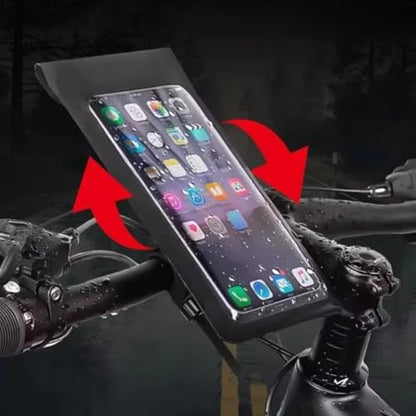 2026 Waterproof Bike Motorcycle Phone Mount, 360° Rotation Touch Screen Handlebar Holder for Cycling Navigation (Black) - color: black