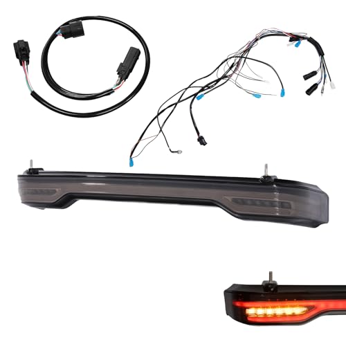 TCMT King Trunk Sequential Dynamic Flowing LED Tail Light Assembly Wiring Harness Fits For Harley Touring Road King Road Street Electra Glide Tri Glide Ultra Limited 2014-2025 Chrome Housing - color: Smoke Lens Black Housing B, size: Light Set(17 Funtions