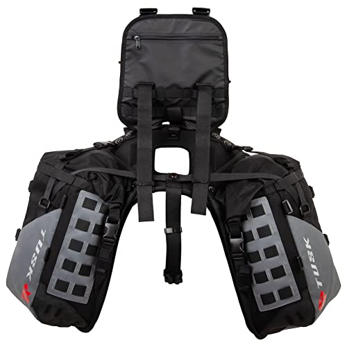 TUSK Highland X2 Rackless Luggage System w/Small Dry Duffel/Large Bottle Holders Standard Heat Shield Black/Grey - color: Black/Grey, size: Small Dry Duffel/Large Bottle Holders, style: Standard Heat Shield