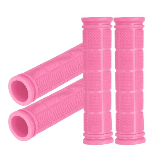 2 Pair Soft Rubber Handlebar Grips, Bicycle Handlebar Grips Bike Handle Bar Wrap Non-Slip 4.5 Inch - Fitting for Mountain Bikes/Road Bicycles/Scooter - color: Pink