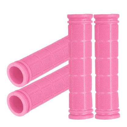 2 Pair Soft Rubber Handlebar Grips, Bicycle Handlebar Grips Bike Handle Bar Wrap Non-Slip 4.5 Inch - Fitting for Mountain Bikes/Road Bicycles/Scooter - color: Pink