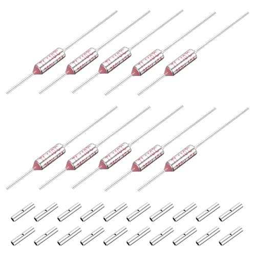 MECCANIXITY 10 Pcs Metal Temperature Thermal Fuse SF110 110C 230F 10A 250V Cutoff Thermal Fuse with 20 Pcs BN1.25 Bare Terminal Butt Connector - style: SF110