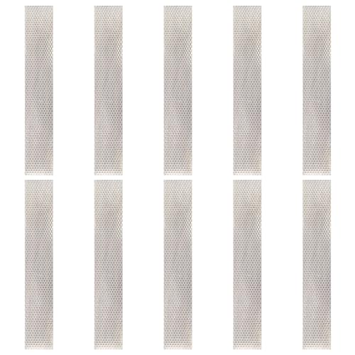 Flexible Reflective Tape 2" x 11.8" -10 Pcs Waterproof Safety Warning Tape Conspicuity Strong Adhesive Reflector for Bike, Motorcycle, Traffic Safety Cones, Safety Bollard