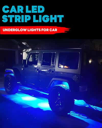 12V Led Light Strip Connectable 24Inch Blue Led Strip Lights for Car Golf Cart Motorcycle Boat Truck Cabinet Waterproof Led Light Strip,4Pack - color: Blue Led Strip