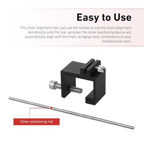 Chain Alignment Tool, Quick & Accurate Metal Chains Adjustment Tool, Rust-proof Metal Professional Chain Straightener, for Motorcycles, Scooters, Bike, ATVs, Mopeds (Black) - color: Black