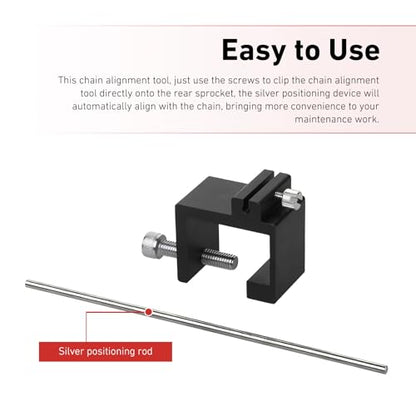 Chain Alignment Tool, Quick & Accurate Metal Chains Adjustment Tool, Rust-proof Metal Professional Chain Straightener, for Motorcycles, Scooters, Bike, ATVs, Mopeds (Black) - color: Black