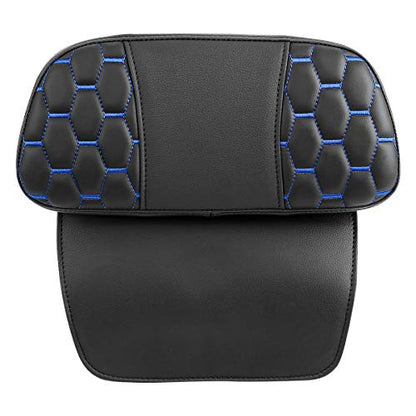 SLMOTO Razor Chopped Tour-Trunk Passenger Backrest Pad Sissy Bar Fits for Harley Davidson Touring CVO Street Glide Road Glide Electra Glide 2014-2023, Black Stitching - color: Blue Passenger Backrest