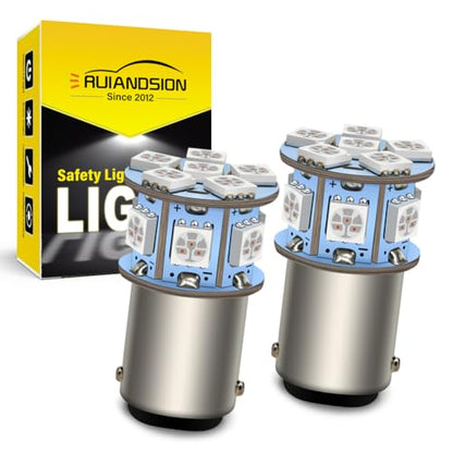 Ruiandsion 2pcs 6V BAU15S 5050 12SMD Yellow/Amber LED Light Bulbs for Reverse Lights Turn Signal Lights Tail Lights,Non-polarity - color: Amber, size: BAU15S