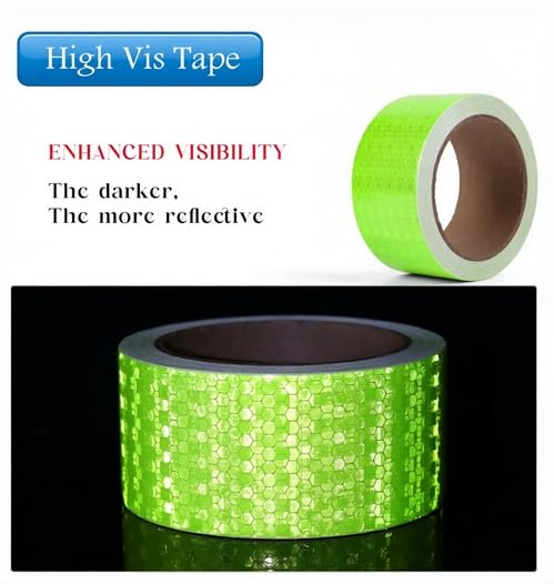 Reflective Tape, 1 Inch X 30 Ft, Fluorescent Green - size: 1" x 30ft