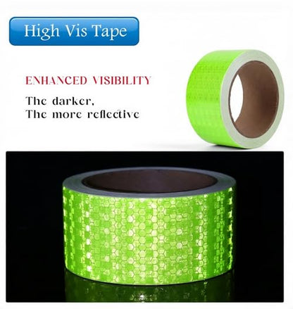 High-Visibility Reflective Safety Tape, Adhesive Tape, 2 Inch X 30 Ft, Fluorescent Green,1 Roll - size: Fluorescent Green-2 Inch