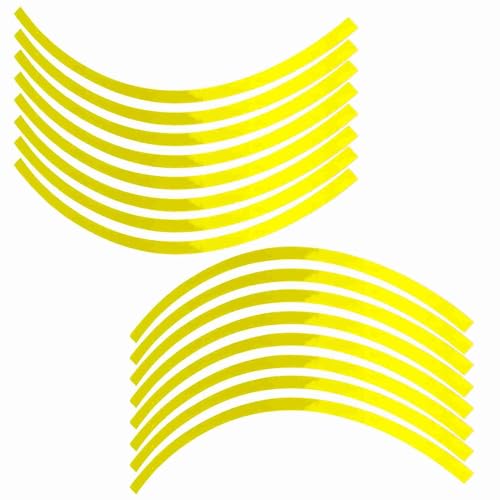 Reflective Wheel Rim Stripe Decal Sticker for 16-19 inch Rim Size Universal Car Motorcycle Wheel Reflective Pinstripe Decal Tape Sticker Decoration Film (Fluorescent Yellow)