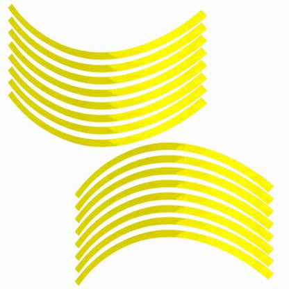 Reflective Wheel Rim Stripe Decal Sticker for 16-19 inch Rim Size Universal Car Motorcycle Wheel Reflective Pinstripe Decal Tape Sticker Decoration Film (Fluorescent Yellow)