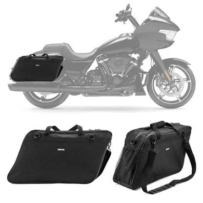 Mofun Motorcycle Saddlebag Liner Bags with Tool Pockets Hard Saddle Bags Insert Compatible With Harley Touring Street Glide Electra Road Glide Road King 1993-2025, 1 Pair Black - style: All Black