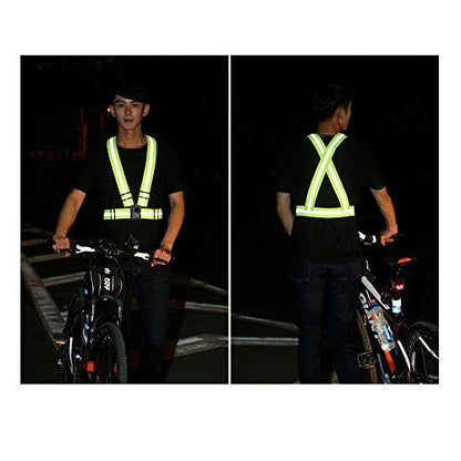 Reflective Vest with Hi Vis Bands Fully Adjustable & Multi-Purpose: Running, Cycling, Motorcycle Safety Dog Walking High Visibility Neon Orange 1PCS