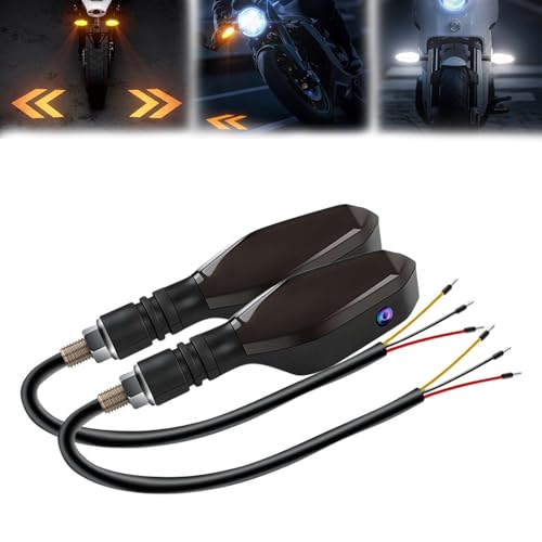 2PCS Motorcycle Turn Signals, LED Projector Turn Signal Lights with Arrow Projection, 27 Lighting Modes, IPX6 Waterproof Universal Motorcycle Indicators Motorcycle Accessories - color: Style a