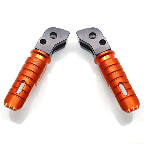 MZS Motorcycle Foot Pegs, Aluminum Rear Passenger Footpegs Footrest Rest Pedal Orange Compatible with 200 250 390 401 Models - size: 390, 401, 200, 250 Models