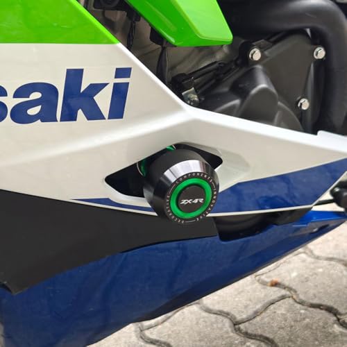 Motorcycle Frame Sliders Crash Bar Protector Compatible with Ninja ZX4R ZX4RR 2023 2024 2025 2026 | No Cut Kits Engine Fairing Guard Falling Protection ZX-4R ZX-4RR Accessories (Green) - color: green