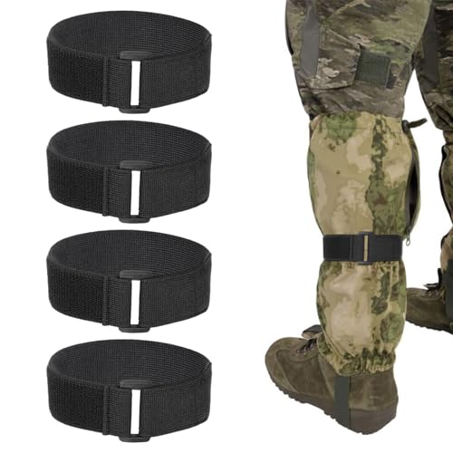 Giantree 4-Pack Boot Straps, Nylon Sports Straps, Adjustable Elastic Leg Strap, Adjustable Cycling Fishing Pants Safety Thigh Trouser Replacement Strap for Cycling, Fishing, Hiking, Wading