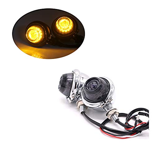 0952 Universal Motorbike LED Indicator Light Turn Signal (Chrome) - color: Chrome