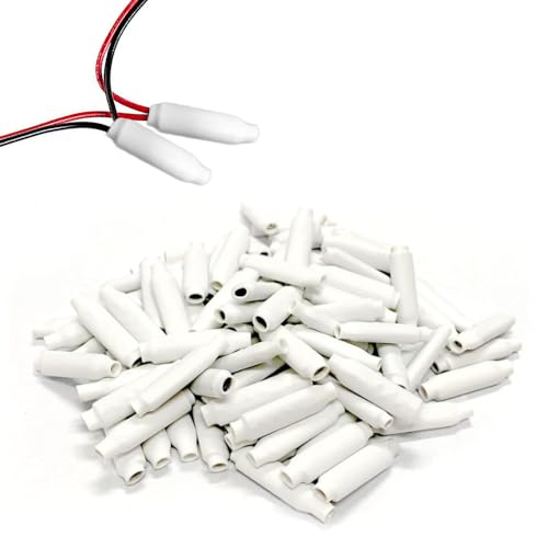 100pcs White Dry B Connector Wire Telephone Alarm Wire Crimp Beanies Splices for Low Voltage - color: White