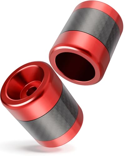 MoKitDora Motorcycle Frame Sliders Aluminum Alloy 3/8"-16 Thread for Harley 1.25" Saddlebag Guard Highway & Flat-out Crash Bar, Red - color: Red