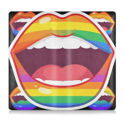 GuoChe Pu Leather Registration and Insurance Card Holder Men Women Document Wallet for any Car, Truck, Motorcycle, Trailer or Boat Rainbow Lips - Lgbt Pride - color: 10
