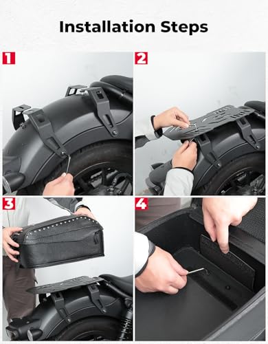 KEMIMOTO Motorcycle Tail Bag Rivet with Secure Locking Bracket 25L Large Capacity Universal Motorcycle Luggage Travel Storage Bag for Trip Camping Outdoor