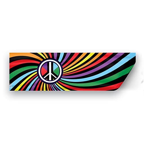 AGAS Peace Swirl Rainbow Flag 3x10 inch Static Window Cling -Vinyl Material - Removable, Resusable and Leaves no Residue - color: 3x10 inch Static Cling