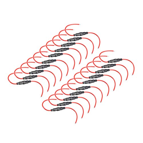 uxcell Inline Screw Type Fuse Holder 18 Gauge AWG 20Pcs for 5mm x 20mm Tube Fuse - size: 18 AWG