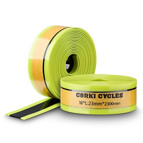 Corki Cycles Bike Tube Flat Protectors and Tire Liners Self Adhesive, Fits Width 1.35-2.4” 12 14 16 18 20 24 26 27.5 29 & 700c Mountain Road Bicycles, 2-Pack - size: 0.91 in Liner for 1 - 1.5 in Tire Width