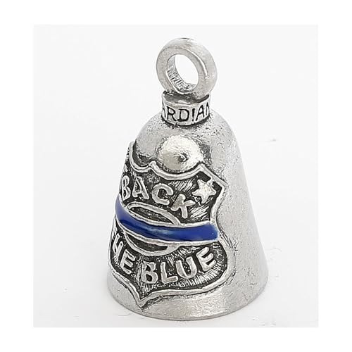Guardian Bell Back The Blue Good Luck Bell w/Keyring & Black Velvet Gift Bag | Motorcycle Bell | Lead-Free Pewter | Good Luck Gift to Friends & Family | Bike Bell | Made in USA - color: Backthe Blue