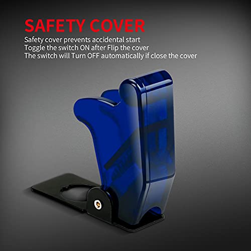 DaierTek 12V Blue LED Illuminated Toggle Switch with Safety Cover Guard 3 Pin ON Off Covered Lighted Toggle Switch Rocker Heavy Duty 20 AMP for Racing Automotive Motorcycle Car RV Truck -2pack - color: Blue LED with Cover