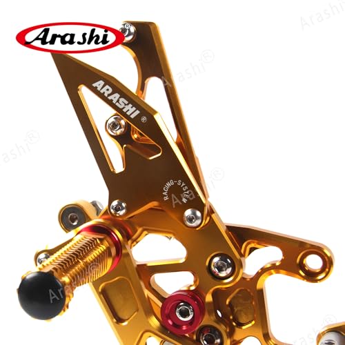 Arashi Version 2.0 Adjustable Rearsets for Honda CBR1000RR 2012-2017 SP include non-ABS, Gold - color: Gold, size: CBR1000RR 2012-2017 SP include non-ABS