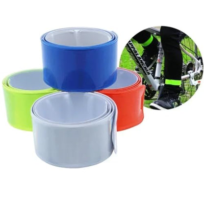 28pcs Reflective Bands for Wrist Arm Ankle Leg High Visibility Reflect Straps for Night Walking Running Reflective Strips Warning Tape - color: Green