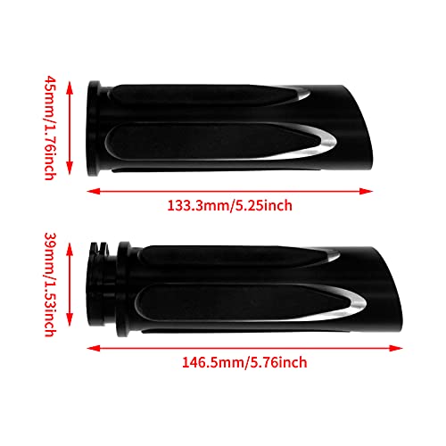 Motorcycle 1" Hand Grips Handlebar Grips Cable Throttle Fit for Harley Touring Street Glide Road King Road Glide Electra Glide Dyna Softail - color: #3 Black&Chrome