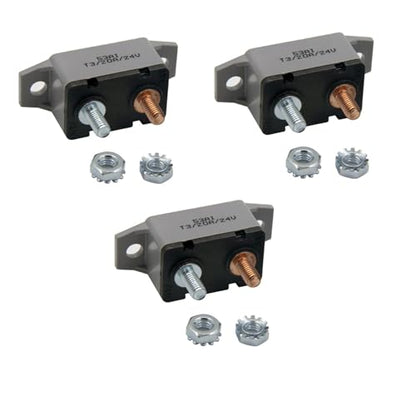 ZOOKOTO 3pcs 12-24V 20 Amp ATV Resettable Stud Bolt Circuit Breaker Fuse Holder 20A - color: 3Pcs, size: 20A
