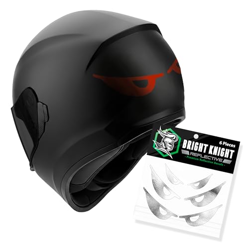 Bright Knight Decals Reflective Evil Eye Stickers, 6" x 3" Red Evil Eye Motorcycle Decals & Graphics for Bike & Motorcycle Helmet Stickers, Made in USA, 3 Pairs - color: Red