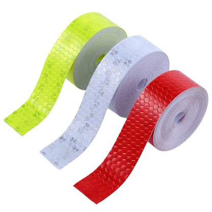 TIESOME 3 Rolls Reflective Tape Outdoor Waterproof, High-Visibility Neon Reflective Tape Safety Warning Tapes Durable Lasting Color Neon Tapes for Car Bike Baby Stroller Helmet(0.8In x 16 Feet)