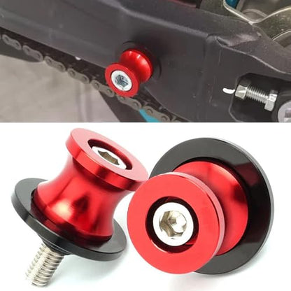 FREAXLL 10MM M10x1.25 Swingarm Spools Sliders Stand Universal Red for KAW&-ASA*KI NINJA 250 400 650 Z750 V&-ersys 650 1000 CFMOTO 450NK 450SR 450MT 650NK 700CL_X - color: Aluminum red